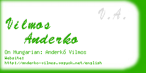 vilmos anderko business card